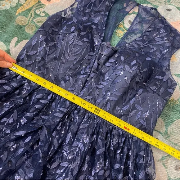 Jovani JVN Womens Dress 22 Formal Blue Sequin Sparkly Tutu tulle Mini Gown - Picture 14 of 14